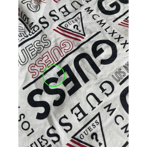 Guess Sweatshirt Womens White Crewneck Sweater Logo Pullover Size Medium - Picture 6 of 10